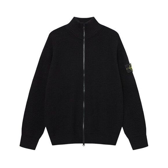 Stone Island Black Zip-Up Sweater - Picture 1 of 2